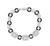 LARGE 3.23CT DIAMOND 18KT WHITE GOLD ROUND & BAGUETTE SQUARE CIRCULAR BRACELET