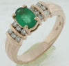 .98CT DIAMOND & AAA EMERALD 14KT ROSE GOLD 3D OVAL & ROUND FRIENDSHIP FUN RING
