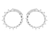 ESTATE .95CT DIAMOND 14KT WHITE GOLD 3D ROUND SIDEWAYS HOOP HANGING EARRINGS
