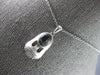 ESTATE .12CT DIAMOND 14K WHITE GOLD MATTE & SHINY BABYGIRL SHOE FLOATING PENDANT