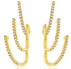 ESTATE .42CT DIAMOND 14K YELLOW GOLD 3D MULTI ROW UMBRELLA EAR CLIMBER EARRINGS