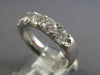 WIDE 1.47CT DIAMOND 14K WHITE GOLD 3D ROUND 5 STONE COMFORT FIT ANNIVERSARY RING