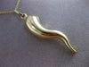 ESTATE 14K YELLOW GOLD 3D SHINY HANDCRAFTED ITALIAN HORN FLOATING PENDANT #24297