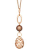 .93CT MOCHA DIAMOND & AAA PINK SOUTH SEA PEARL 18KT ROSE GOLD FILIGREE NECKLACE
