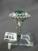 2.29CT DIAMOND & AAA EMERALD 18KT WHITE GOLD 3D OVAL DOUBLE HALO ENGAGEMENT RING