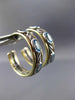 WIDE DAVID YURMAN 2.0CT BLUE TOPAZ 18K YELLOW GOLD & 925 SILVER 3D HOOP EARRINGS