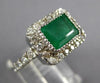 2.42CT DIAMOND & AAA EMERALD 14KT WHITE GOLD 3D BEZEL FILIGREE ENGAGEMENT RING