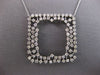 2.96CT DIAMOND 14KT WHITE GOLD 3D OPEN SQUARE DOUBLE SIDED HEART LOVE NECKLACE