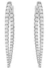 2.10CT DIAMOND 14KT WHITE GOLD CLASSIC GRADUATING V SHAPE HOOP HANGING EARRINGS