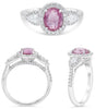 2.75CT DIAMOND & AAA PINK SAPPHIRE PLATINUM 3D OVAL & PEAR SHAPE ENGAGEMENT RING