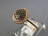 .44CT WHITE & BLACK DIAMOND 14K ROSE GOLD 3D CLASSIC ROUND CLUSTER HALO FUN RING