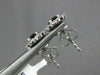 .96CT DIAMOND & AAA SAPPHIRE 14KT WHITE GOLD OVAL AND ROUND FLOWER STUD EARRINGS
