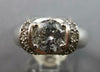 ESTATE LARGE 1.60CT CUBIC ZIRCONIA 14KT WHITE GOLD 3D V SHAPE ENGAGEMENT RING