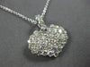 ESTATE 1.37CT DIAMOND 14KT WHITE GOLD 3D HEART SHAPE PUFF LOVE FLOATING PENDANT