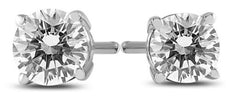 .20CT DIAMOND 14KT WHITE GOLD 3D CLASSIC ROUND SOLITAIRE 4 PRONG STUD EARRINGS