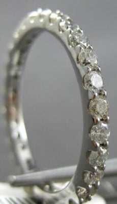 1CT DIAMOND 14KT WHITE GOLD 3D ROUND SHARED PRONG 2MM ETERNITY ANNIVERSARY RING