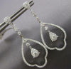 ESTATE LARGE 1.49CT DIAMOND 14KT WHITE GOLD CLUSTER CHANDELIER HANGING EARRINGS