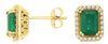 2.28CT DIAMOND & AAA EMERALD 14KT YELLOW GOLD SQUARE HALO OCTAGON STUD EARRINGS