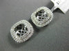 ESTATE .44CT DIAMOND 18KT WHITE GOLD 3D SQUARE ROUND DOUBLE HALO JACKET EARRINGS