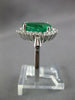 CERTIFIED LARGE 3.4CT DIAMOND & AAA EMERALD 14K WHITE GOLD ENGAGEMENT RING 27283