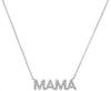 ESTATE .23CT DIAMOND 14KT WHITE GOLD 3D CLASSIC BLOCK MAMA MOM LOVE NECKLACE