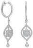 .73CT DIAMOND 18KT WHITE GOLD FLOWER TEAR DROP SOLITAIRE HUGGIE HANGING EARRINGS