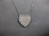.55CT DIAMOND 14KT WHITE GOLD 3D ROUND PAVE MILGRAIN HEART SHAPE LOVE NECKLACE