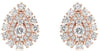 .91CT DIAMOND 14KT ROSE GOLD 3D ROUND CLUSTER PEAR SHAPE TEAR DROP STUD EARRINGS