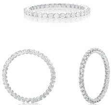 .63CT DIAMOND 14KT WHITE GOLD 3D ROUND LUCIDA ETERNITY WEDDING ANNIVERSARY RING