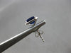 2.49CT DIAMOND & AAA SAPPHIRE 14KT WHITE GOLD EMERALD CUT & ROUND STUD EARRINGS