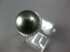 ESTATE .32CT DIAMOND & AAA TAHITIAN PEARL 18KT WHITE GOLD CLASSIC HALO LOVE RING