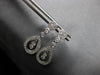 ESTATE .46CT DIAMOND 14KT WHITE GOLD 3D CLASSIC TEAR DROP FUN HANGING EARRINGS