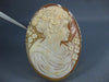 ANTIQUE EXTRA LARGE 14KT YELLOW GOLD HANDCRAFTED FILIGREE LADY CAMEO PIN PENDANT