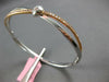 WIDE .64CT WHITE & PINK DIAMOND 18KT WHITE & ROSE GOLD 3D CUFF BANGLE BRACELET