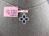 .51CT DIAMOND & AAA SAPPHIRE 14KT WHITE GOLD FOUR LEAF CLOVER FLOATING PENDANT