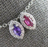 .32CT DIAMOND & AAA RUBY & AMETHYST 14KT WHITE GOLD MARQUISE SHAPE HALO PENDANT
