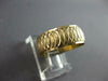 ESTATE WIDE 14KT YELLOW GOLD MATTE & SHINY HANDETCHED WEDDING ANNIVERSARY RING