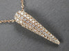 .45CT DIAMOND 14KT ROSE GOLD MULTI ROW ELONGATED TEAR DROP PAVE FLOATING PENDANT