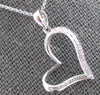 ESTATE .14CT DIAMOND 18KT WHITE GOLD 3D OPEN HEART FUN LOVE FLOATING PENDANT