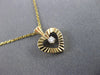 ESTATE .02 ROUND DIAMOND 14KT YELLOW GOLD SOLITAIRE HEART FLOATING PENDANT#1094