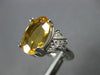 LARGE 5.42CT DIAMOND & AAA YELLOW TOPAZ 14K WHITE GOLD 3D OVAL & ROUND LOVE RING