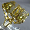 ANTIQUE EXTRA LARGE 80CT DIAMOND & AAA YELLOW TOPAZ 14KT YELLOW GOLD RING #27538