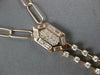 1.16CT DIAMOND 14K ROSE GOLD ROUND & BAGUETTE HEXAGON LARIAT CHANDELIER NECKLACE