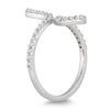 ESTATE .34CT DIAMOND 14KT WHITE GOLD 3D ROUND CRISS CROSS FUN SNAKE RING