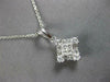 .53CT DIAMOND 18KT WHITE GOLD ROUND & PRINCESS INVISIBLE SQUARE FLOATING PENDANT