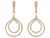 ESTATE 1.32CT DIAMOND 14KT ROSE GOLD DOUBLE OPEN TEAR DROP FUN HANGING EARRINGS