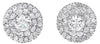 ESTATE 1.28CT DIAMOND 14KT WHITE GOLD CLASSIC FLOWER DOUBLE HALO STUD EARRINGS
