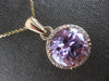 LARGE 10.42CT DIAMOND & AAA KUNZITE 14K ROSE GOLD 3D ROUND HALO FLOATING PENDANT