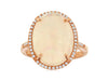 LARGE 6.18CT DIAMOND & AAA OPAL 14K ROSE GOLD OVAL & ROUND CLASSIC HALO FUN RING