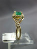 .84CT DIAMOND & AAA EMERALD 14KT YELLOW GOLD 3D PRINCESS HALO INFINITY LOVE RING